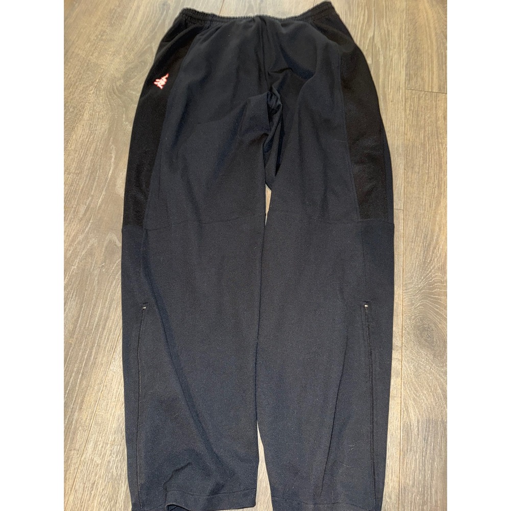 Kappa Mens XXL Black Track Pants Mesh Side Panel Ankle Zip Athletic Trousers